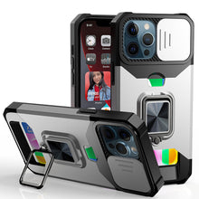 For iPhone XR Case Multi-Use Card Holder with Camera Lens Cover + Tempered Glass