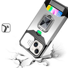 For iPhone 13/14 Case Multi-Use Card Magnetic Ring Stand Cover + Tempered Glass