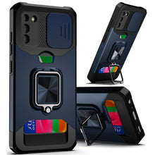 For Samsung Galaxy S22 Plus Multi-Functional Card Ring Stand Camera Slider Case