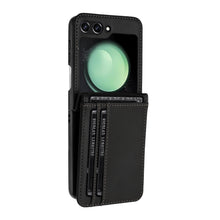 For Samsung Galaxy Z Flip 6 Case Vegan Leather Phone Wallet with Card Slots