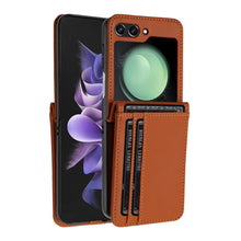 For Samsung Galaxy Z Flip 6 Case Vegan Leather Phone Wallet with Card Slots