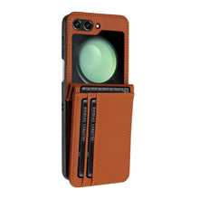 For Samsung Galaxy Z Flip 6 Case Vegan Leather Phone Wallet with Card Slots