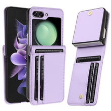 For Samsung Galaxy Z Flip 6 Case Vegan Leather Phone Wallet with Card Slots