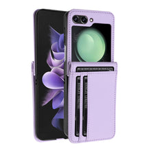 For Samsung Galaxy Z Flip 6 Case Vegan Leather Phone Wallet with Card Slots