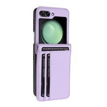 For Samsung Galaxy Z Flip 6 Case Vegan Leather Phone Wallet with Card Slots