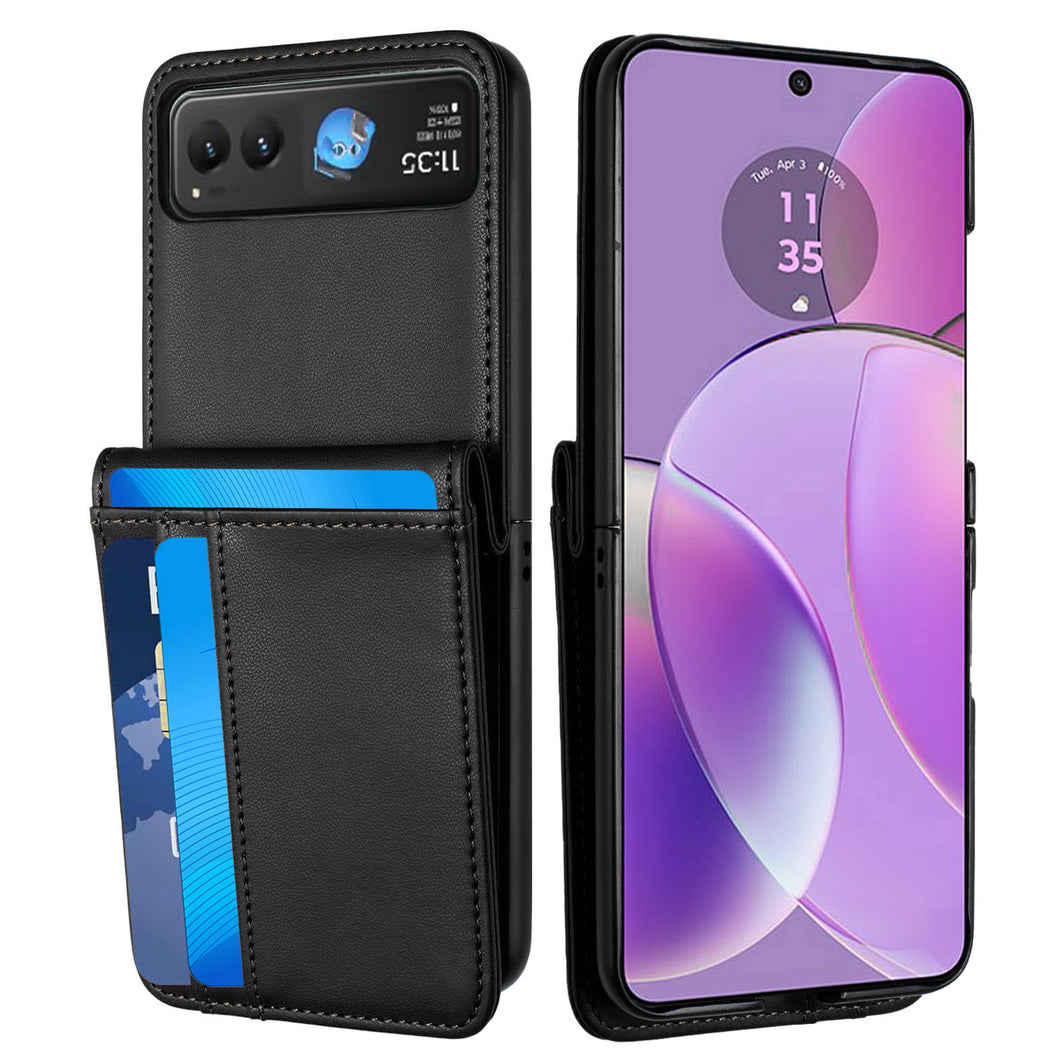 For Motorola Razr 2025/2024 Case Vegan Leather Phone Wallet with Card Slots