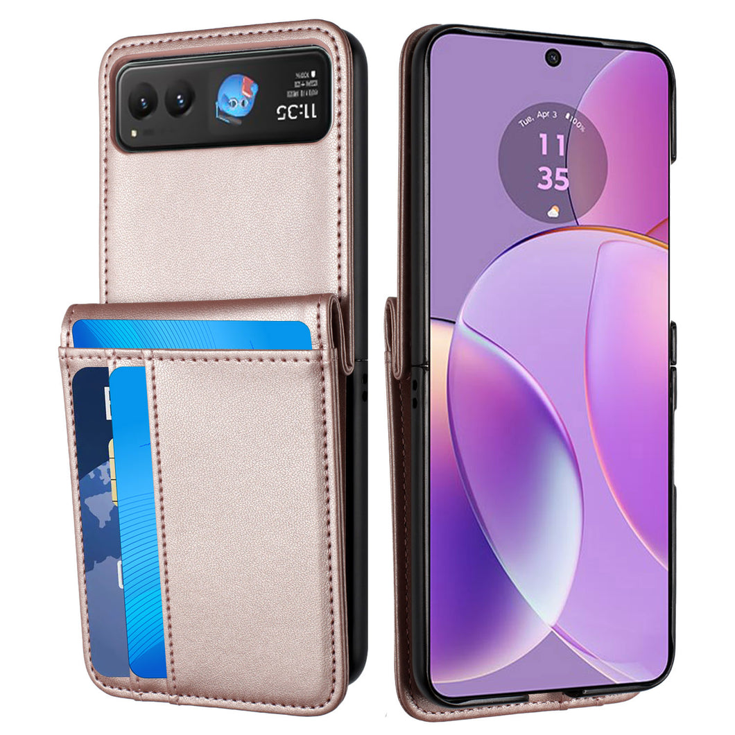 For Motorola Razr 2025/2024 Case Vegan Leather Phone Wallet with Card Slots