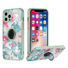 For iPhone 13 PRO Case Full Bling Crystal Design Cover with Magnetic Ring Stand