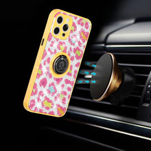 For iPhone 13 PRO Case Full Bling Crystal Design Cover with Magnetic Ring Stand