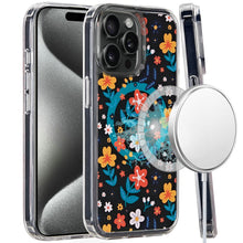 For iPhone 15 Pro Max Case Magnetic Circle Printed UV Design + 2 Tempered Glass
