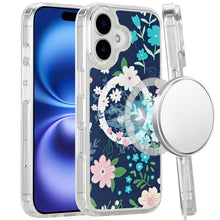 For iPhone 16 Plus 6.7in Case Magnetic Circle Printed UV Design + Tempered Glass