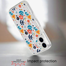 For iPhone 16 6.1inch Case Magnetic Circle Printed UV Design + Tempered Glass