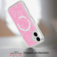 For iPhone 16 6.1inch Case Magnetic Circle Printed UV Design + Tempered Glass