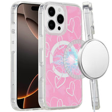 For iPhone 16 Pro 6.3in Case Magnetic Circle Printed UV Design + Tempered Glass