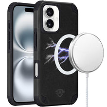 For iPhone 16 6.1inch Case Magnetic Circle Rugged Dual Layered + Tempered Glass