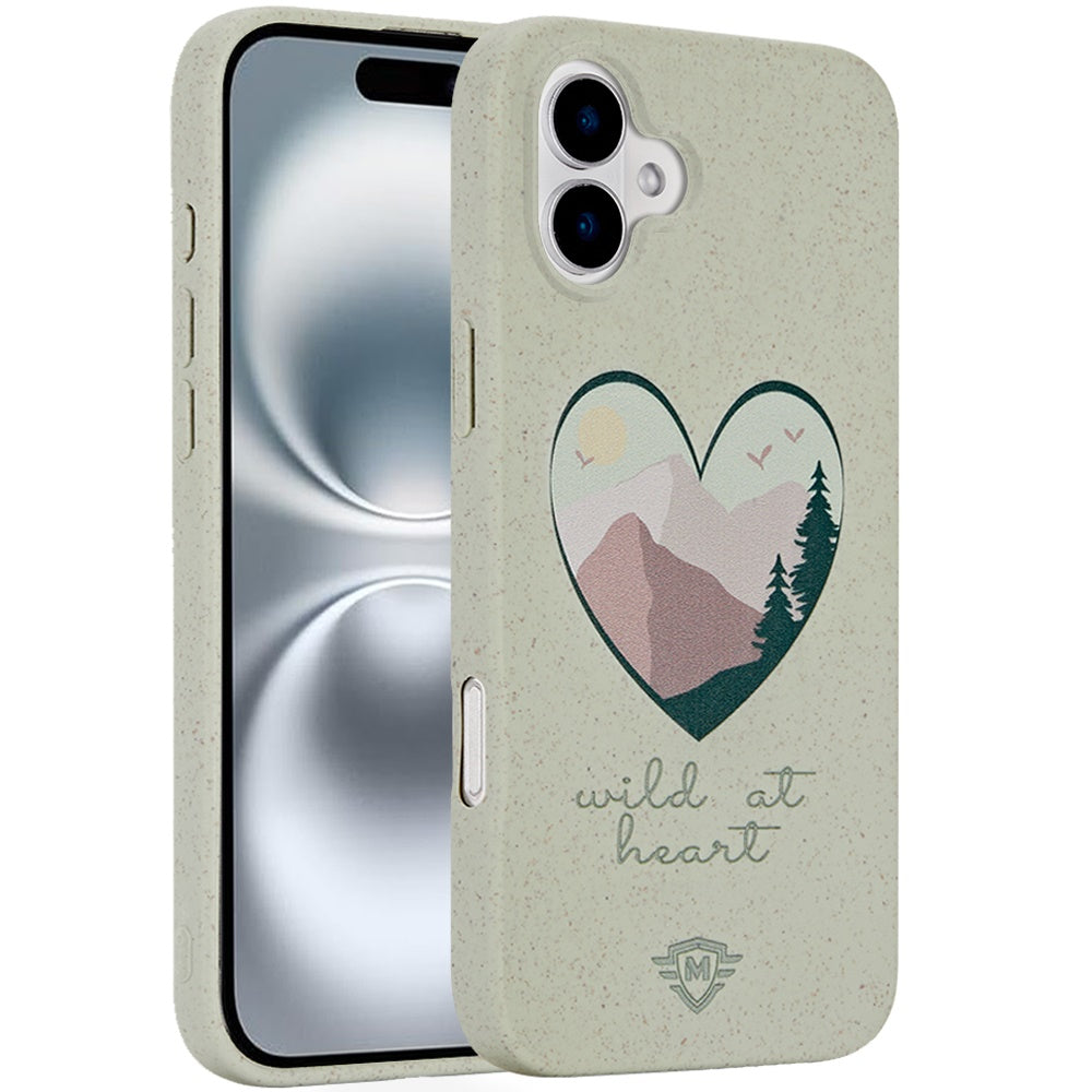 For iPhone 16 Plus 6.7in Case Bio-Degradable Material Cover + Tempered Glass