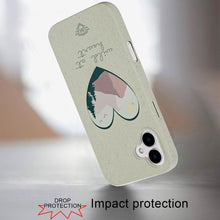 For iPhone 16 Plus 6.7in Case Bio-Degradable Material Cover + Tempered Glass