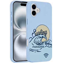 For iPhone 16 6.1inch Case Bio-Degradable Material Phone Cover + Tempered Glass