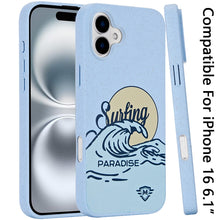 For iPhone 16 6.1inch Case Bio-Degradable Material Phone Cover + Tempered Glass
