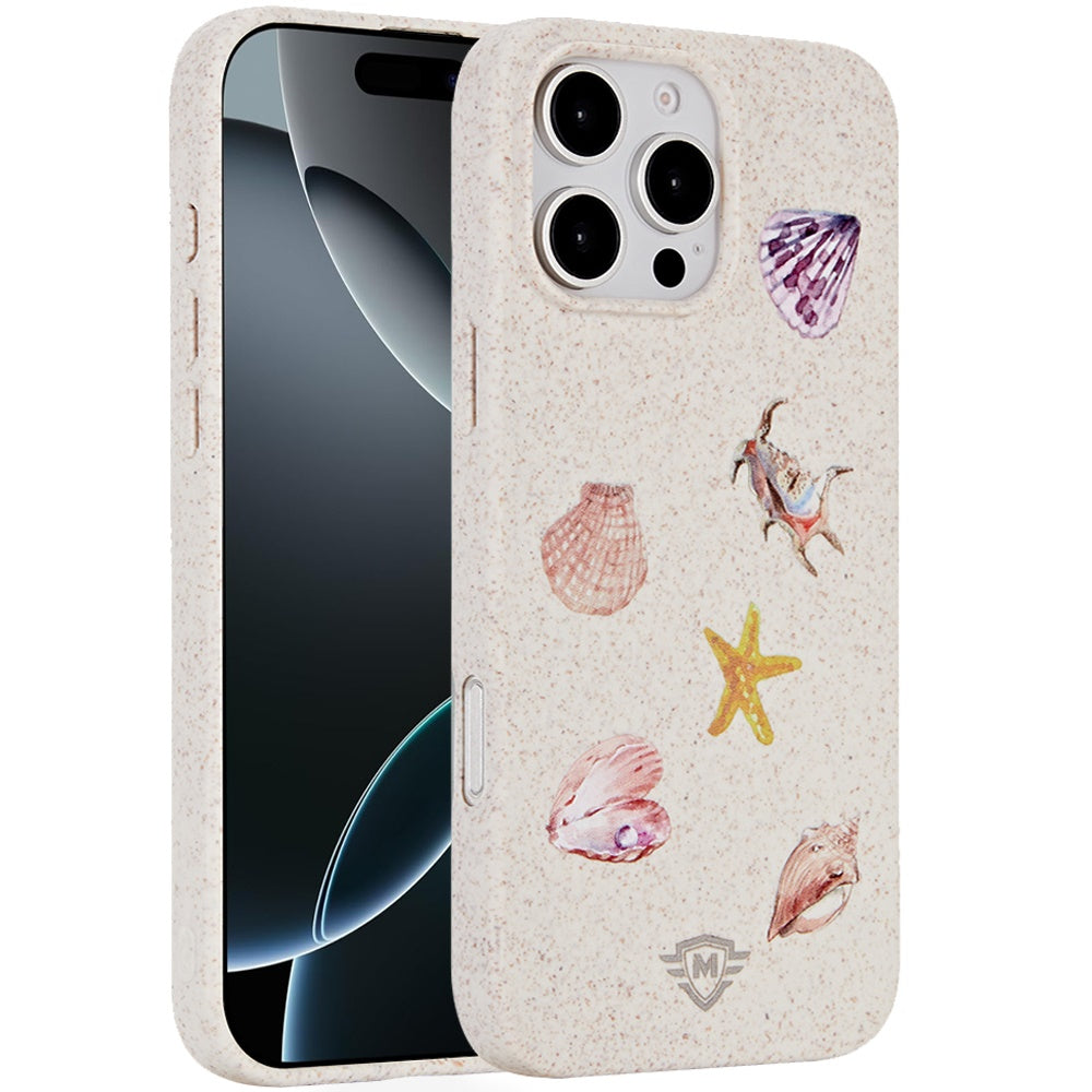 For iPhone 16 Pro 6.3in Case Bio-Degradable Material Phone Cover +Tempered Glass