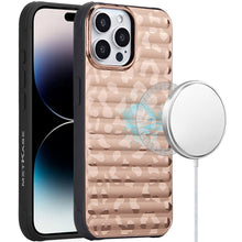 For iPhone 14 PRO MAX 6.7 in. Case Magnetic Circle Chrome Padded Look Cover