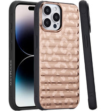 For iPhone 14 PRO MAX 6.7 in. Case Magnetic Circle Chrome Padded Look Cover