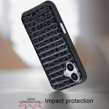 For iPhone 16 6.1inch Case Magnetic Circle Chrome Padded Look + Tempered Glass
