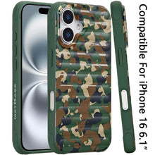 For iPhone 16 6.1inch Case Magnetic Circle Chrome Padded Look + Tempered Glass