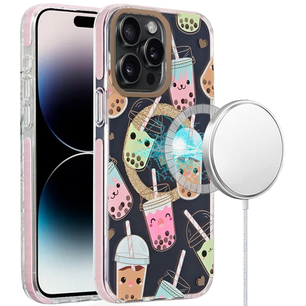 For iPhone 14 PRO MAX 6.7 in. Case Dual Layer In Mold Design Magnetic Circle