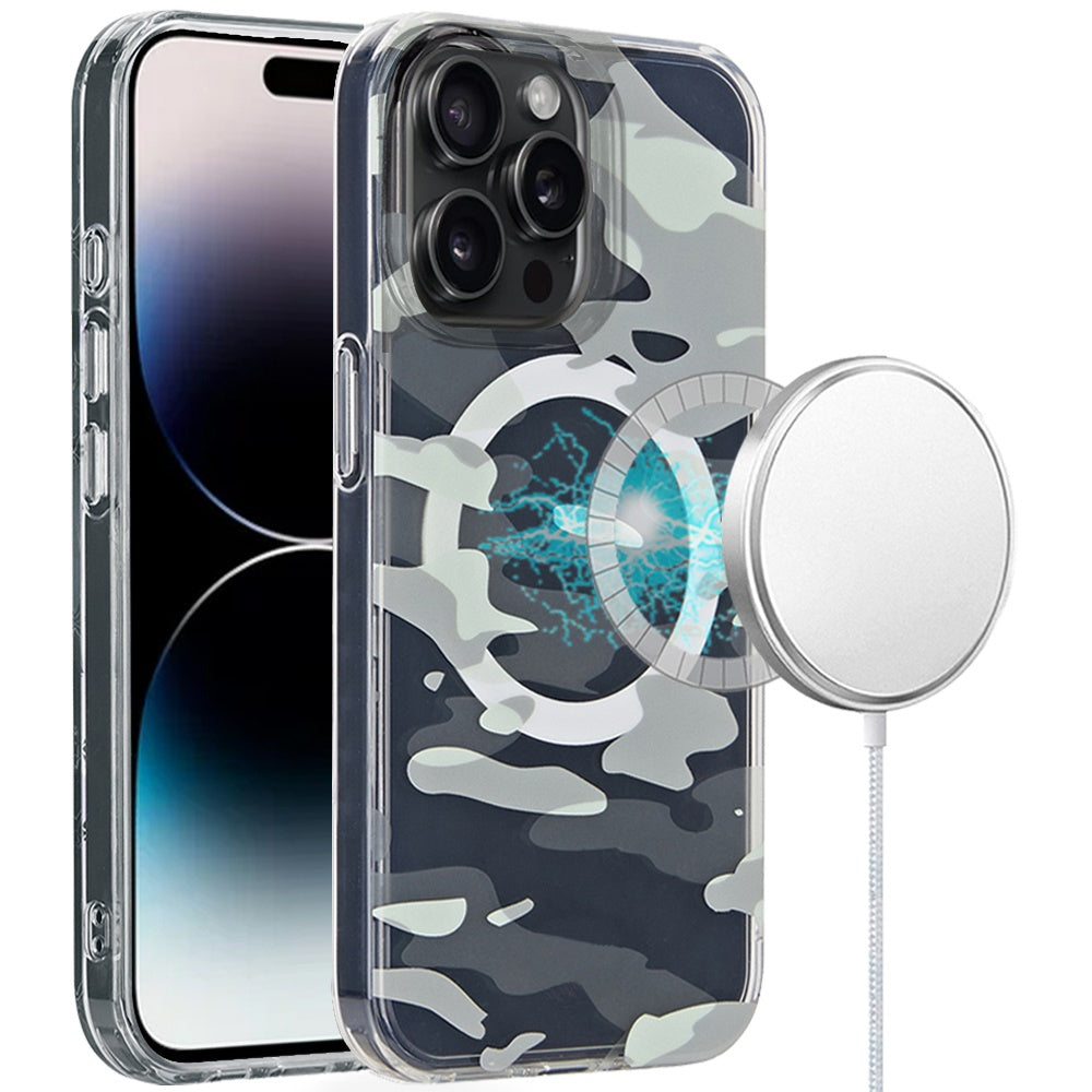 For iPhone 14 PRO MAX 6.7 in. Case Dual Layer In Mold Design Magnetic Circle