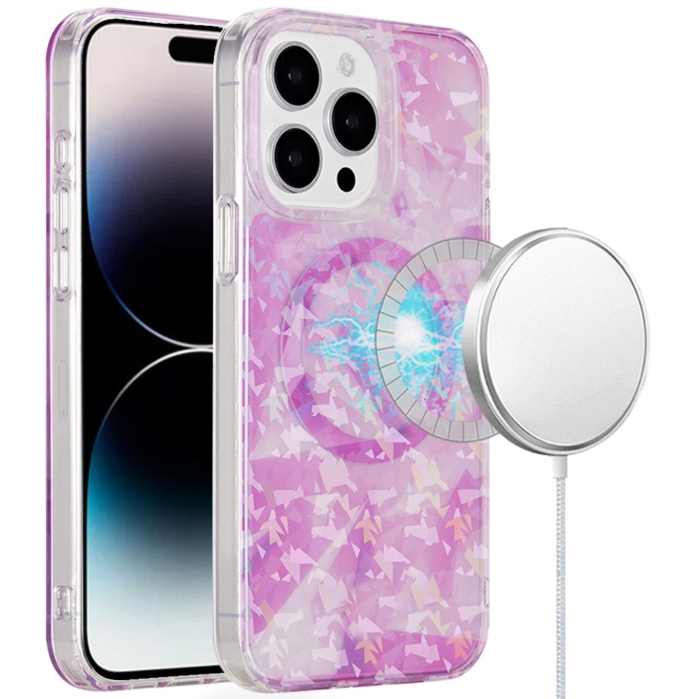 For iPhone 14 PRO MAX 6.7 in. Case Dual Layer In Mold Design Magnetic Circle