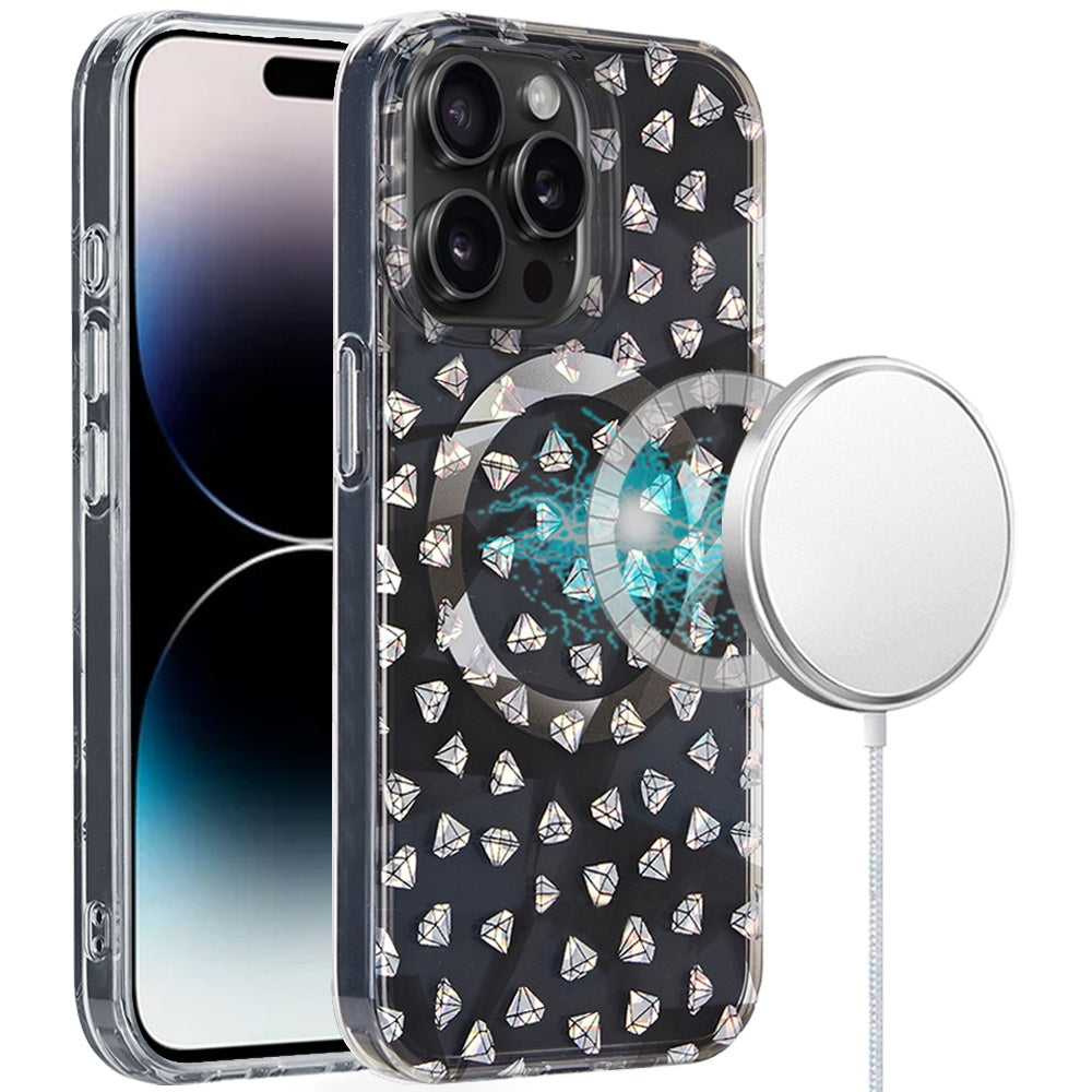 For iPhone 14 PRO MAX 6.7 in. Case Dual Layer In Mold Design Magnetic Circle