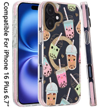 For iPhone 16 Plus 6.7in Case Dual Layer Design Magnetic Circle + Tempered Glass