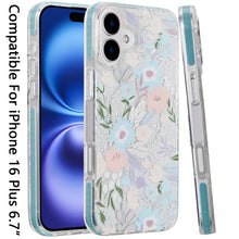 For iPhone 16 Plus 6.7in Case Dual Layer Design Magnetic Circle + Tempered Glass