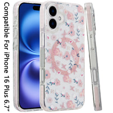 For iPhone 16 Plus 6.7in Case Dual Layer Design Magnetic Circle + Tempered Glass