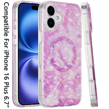 For iPhone 16 Plus 6.7in Case Dual Layer Design Magnetic Circle + Tempered Glass