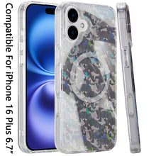 For iPhone 16 Plus 6.7in Case Dual Layer Design Magnetic Circle + Tempered Glass