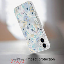 For iPhone 16 6.1inch Case Dual Layer IMD Design Magnetic Circle +Tempered Glass