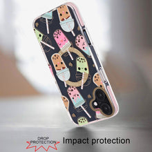 For iPhone 16 6.1inch Case Dual Layer IMD Design Magnetic Circle +Tempered Glass