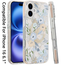 For iPhone 16 6.1inch Case Dual Layer IMD Design Magnetic Circle +Tempered Glass