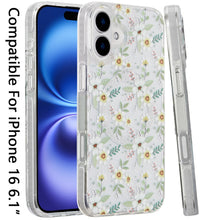 For iPhone 16 6.1inch Case Dual Layer IMD Design Magnetic Circle +Tempered Glass