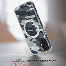 For iPhone 16 6.1inch Case Dual Layer IMD Design Magnetic Circle +Tempered Glass