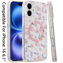 For iPhone 16 6.1inch Case Dual Layer IMD Design Magnetic Circle +Tempered Glass