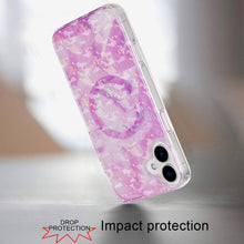 For iPhone 16 6.1inch Case Dual Layer IMD Design Magnetic Circle +Tempered Glass