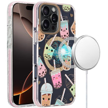 For iPhone 16 Pro 6.3in Case 2 Layer IMD Design Magnetic Circle + Tempered Glass