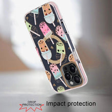 For iPhone 16 Pro 6.3in Case 2 Layer IMD Design Magnetic Circle + Tempered Glass