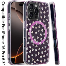 For iPhone 16 Pro 6.3in Case 2 Layer IMD Design Magnetic Circle + Tempered Glass