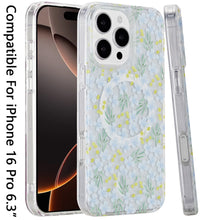 For iPhone 16 Pro 6.3in Case 2 Layer IMD Design Magnetic Circle + Tempered Glass