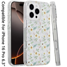 For iPhone 16 Pro 6.3in Case 2 Layer IMD Design Magnetic Circle + Tempered Glass