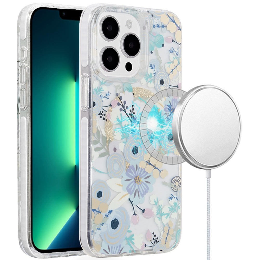 For iPhone 13 Pro Max 6.7 inch Case Dual Layer In Mold Design Magnetic Circle
